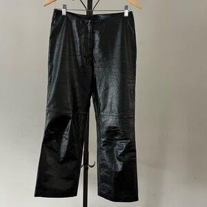 Sisley Leather Pants, Colour Black, Size 2 / 26.